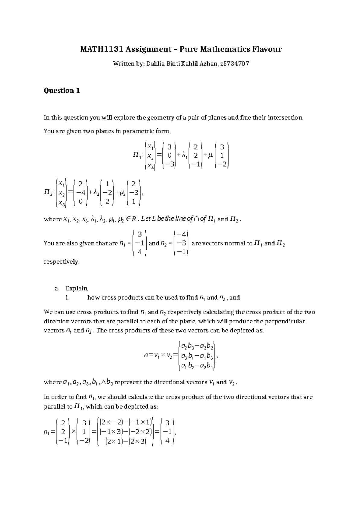 Math 1131 Assignment: Exploring Plane Geometry and Solutions - Studocu