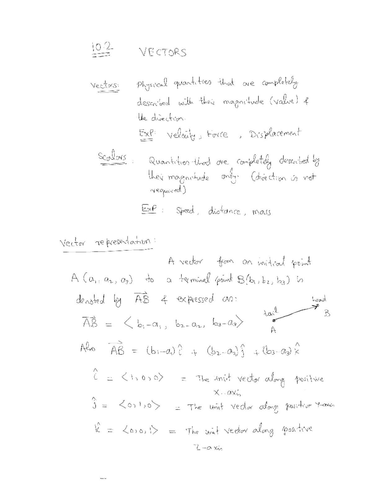 C3 Lecture 10.2: Key Concepts on Vectors and Their Properties - Studocu