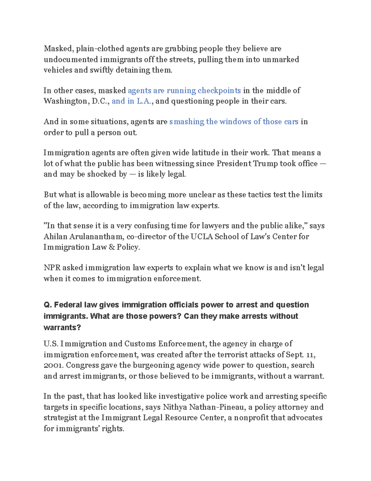 ICE Regulations on Use of Force and Arrest Protocols in Immigration ...