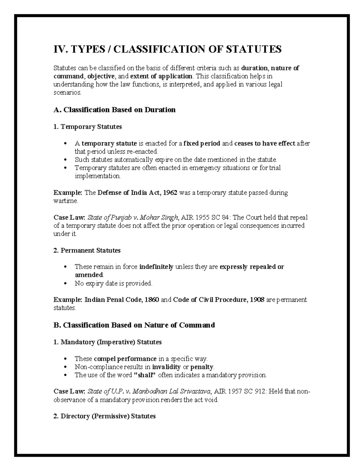 Interpretation of Statutes: A Comprehensive Study (B.Com Hons) - Studocu