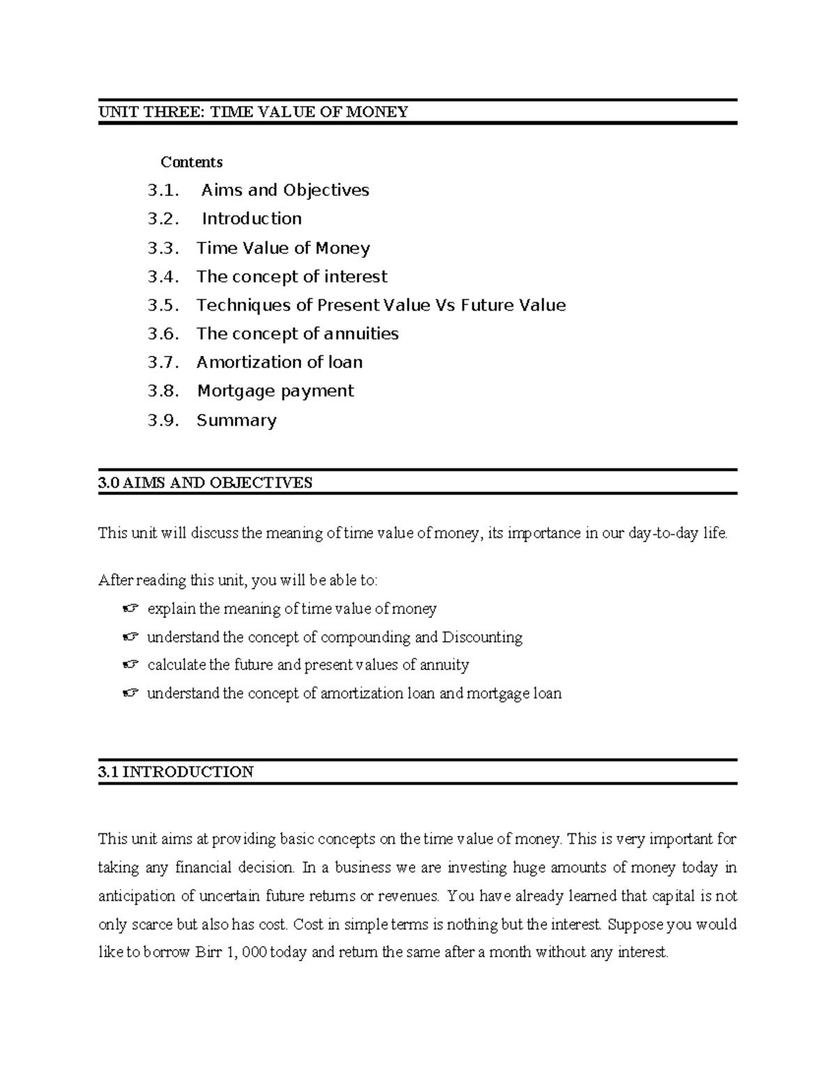 Unit 3: Time Value of Money - Key Concepts and Techniques - Studocu