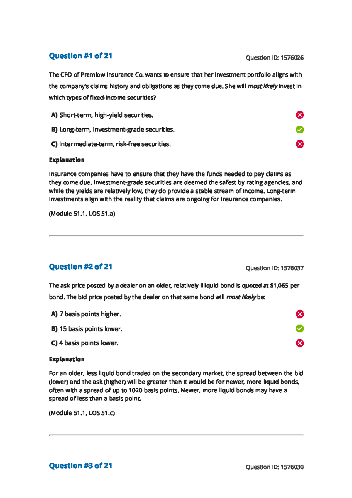 Reading 51 Fixed-Income Issuance and Trading - Answer Key - Studocu