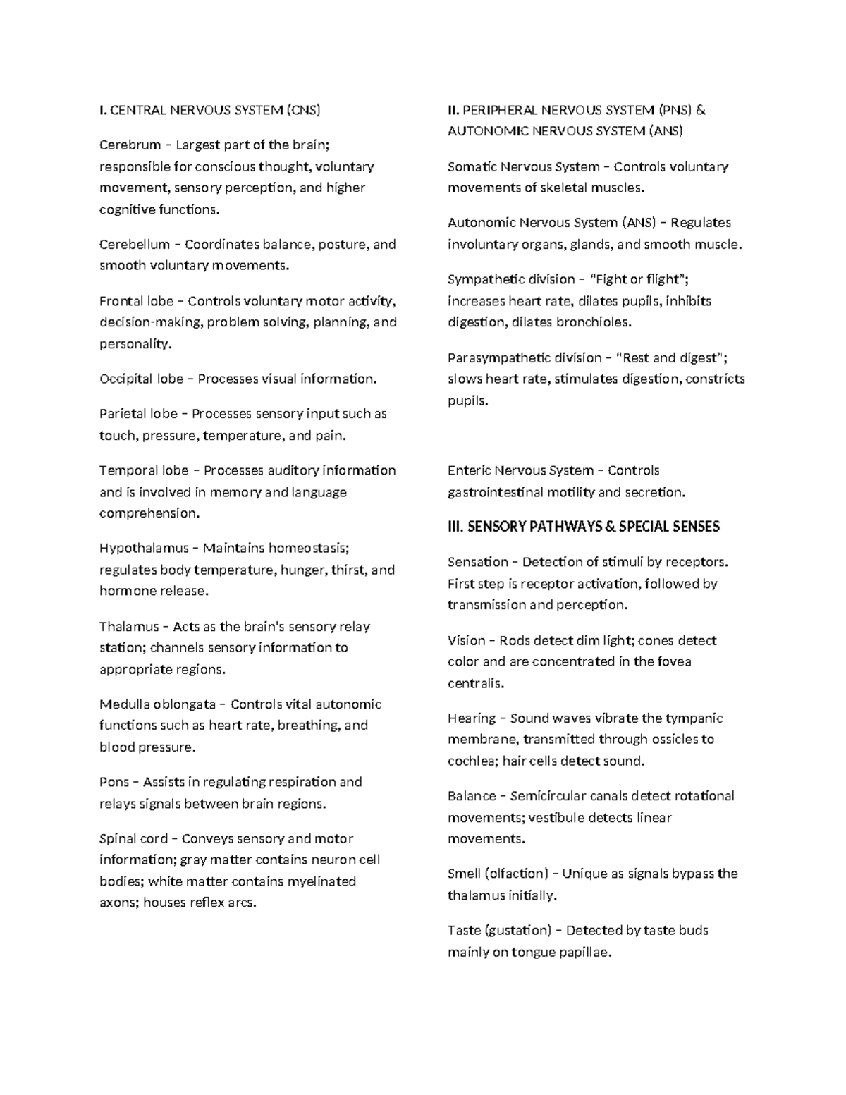 Anatomy & Physiology ANP 101 Final Exam Study Guide - Studocu