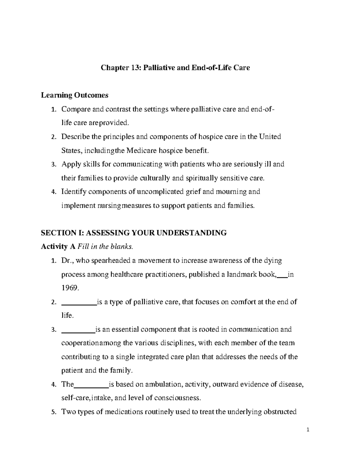 Chapter 13 Study Guide: Palliative & End-of-Life Care Essentials - Studocu