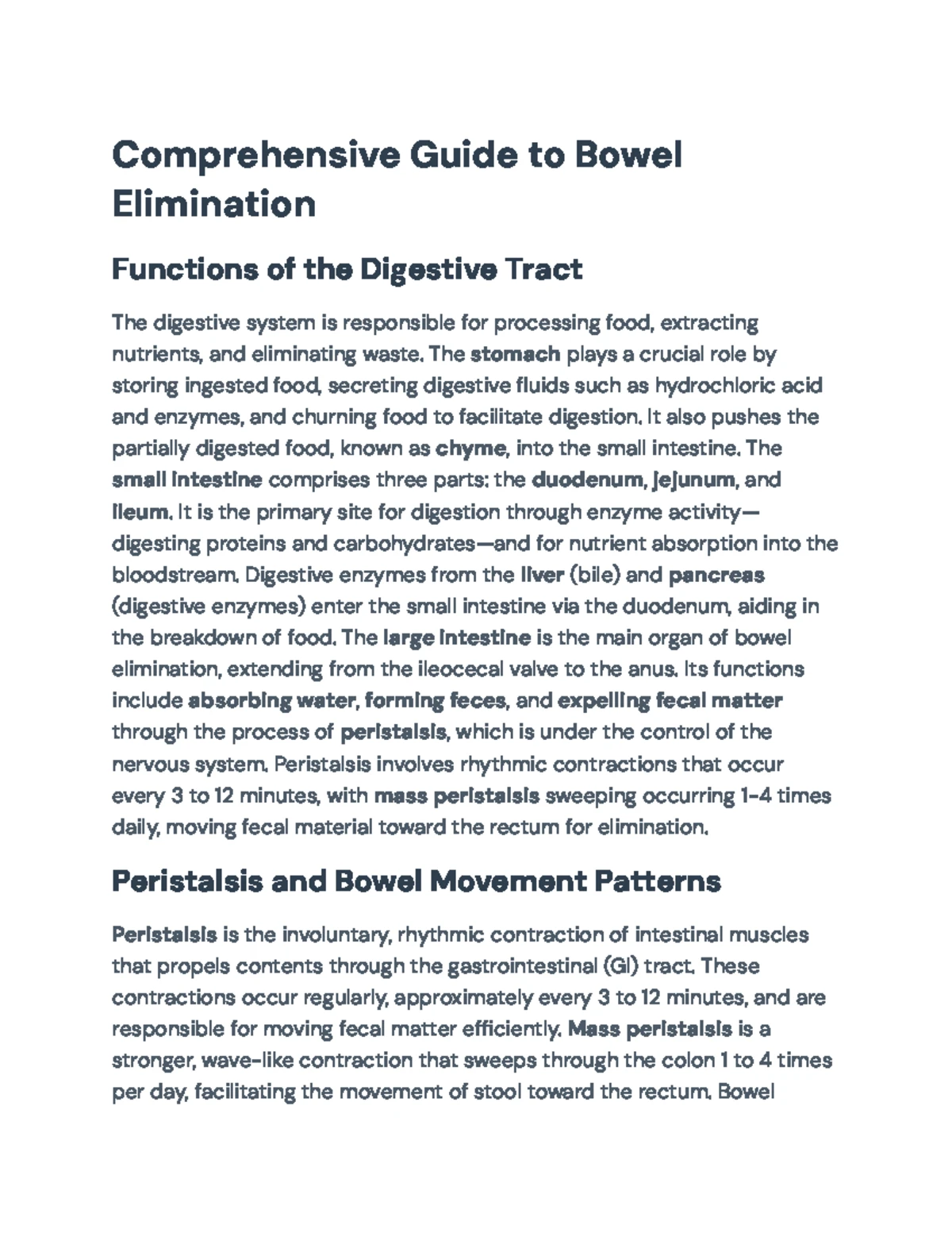 Chapter 39: Bowel Elimination & Management Protocols Overview - Studocu
