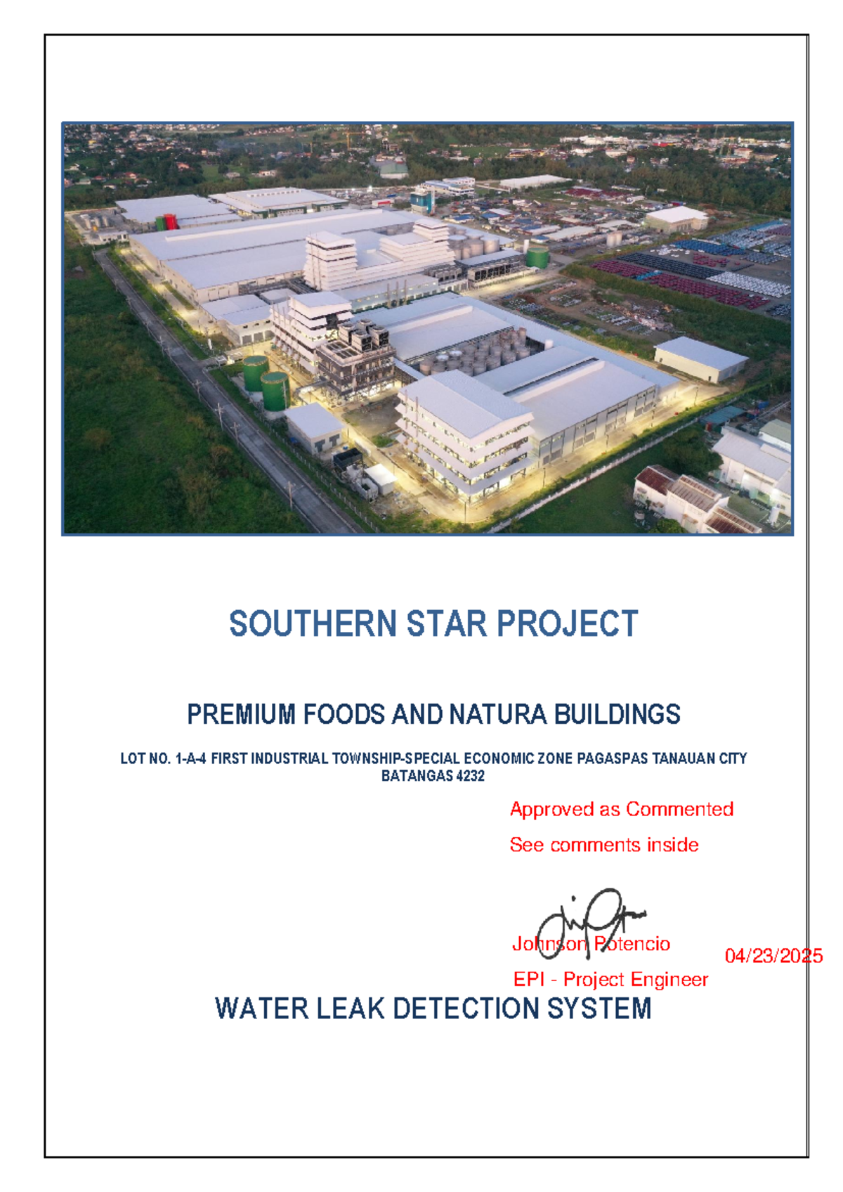 STAR WLDS O&M Comments for Premium Foods & Natura Project - Studocu