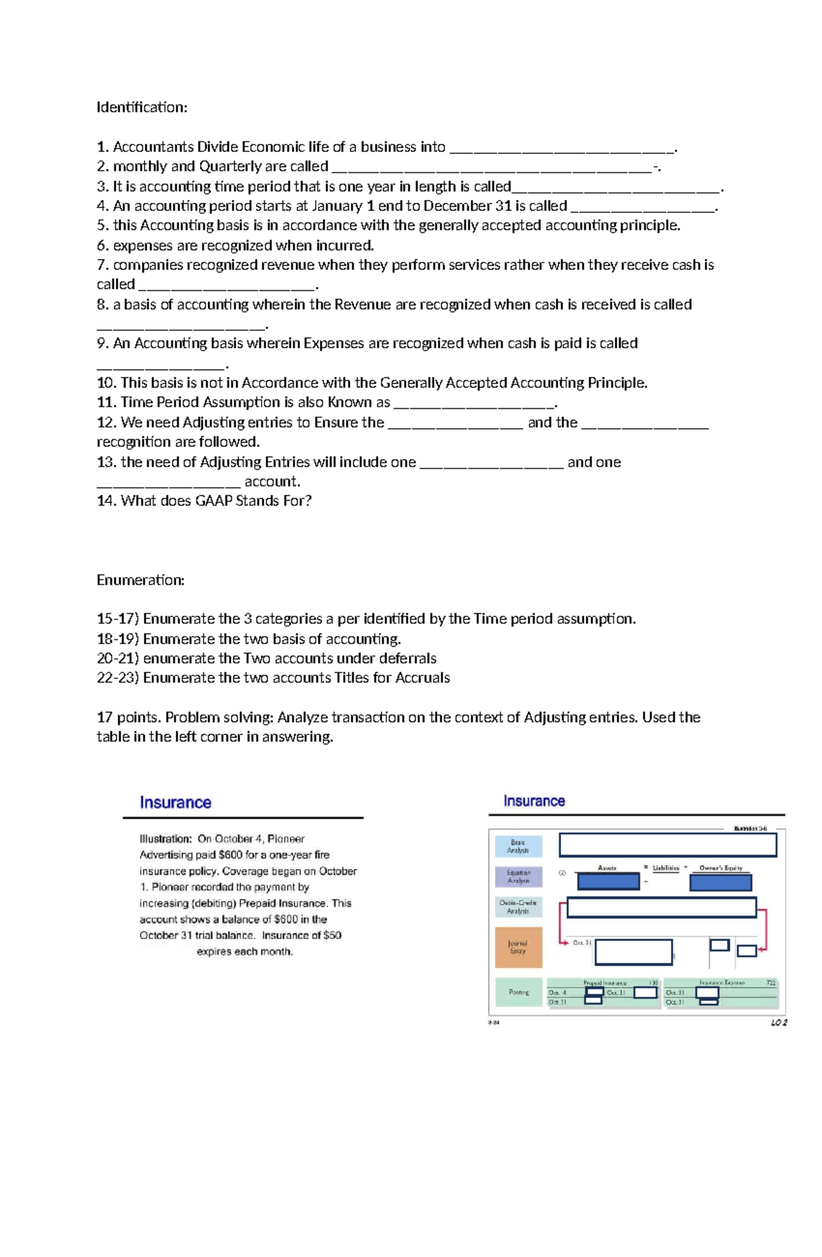 Quiz 1 - Accounting Principles and Time Period Assumptions - Studocu
