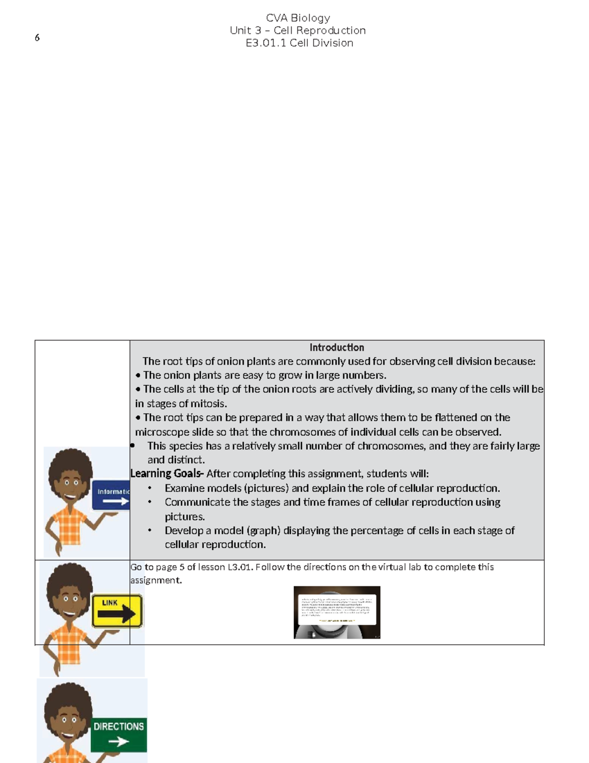 E3.01.1 Cell Division - give me answer - Unit 3 – Cell Reproduction E3 ...