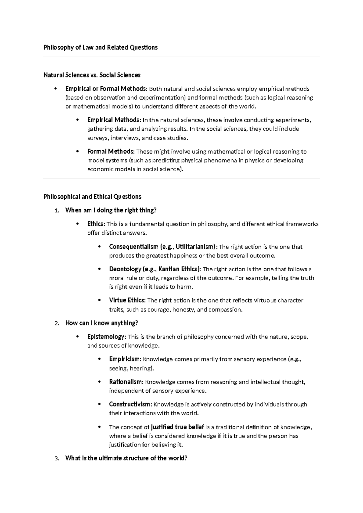 Philosophy of Law - Lecture notes - Philosophy of Law and Related ...