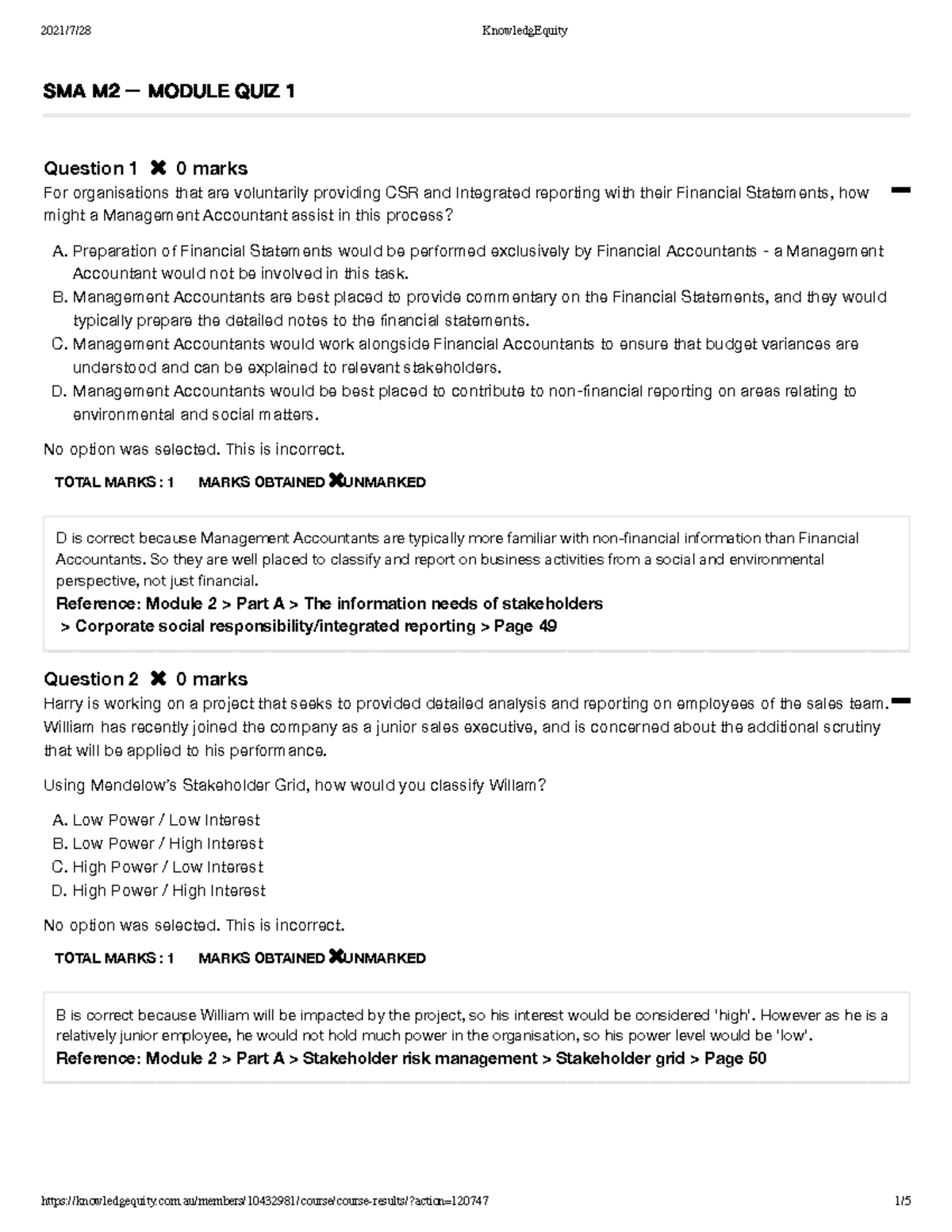 SMA M2 – Module Quiz 1 Study Guide (3rd Edition) - Studocu