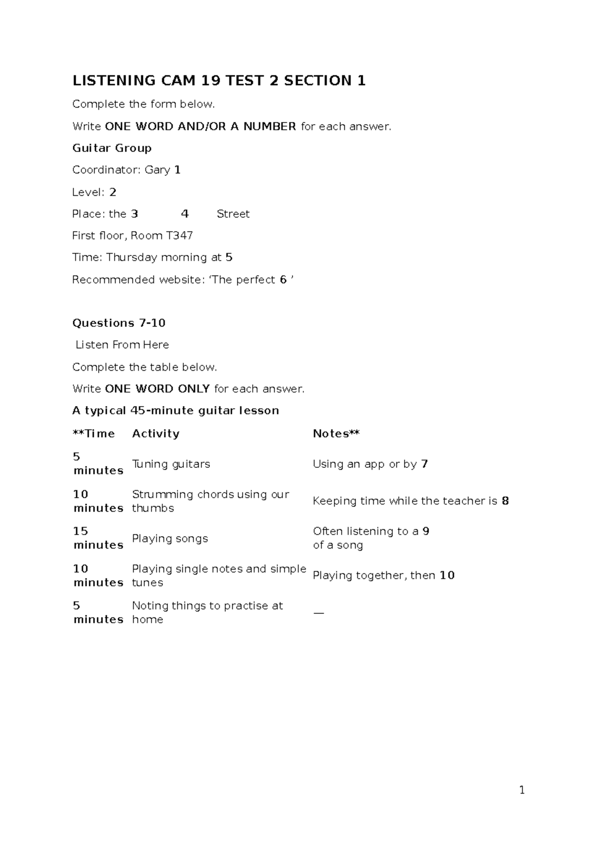 Listening CAM 19 Test 2 & Reading CAM 17 Test 3 Summary Notes - Studocu