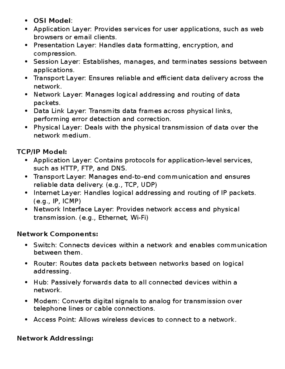 Networking Concepts and OSI Model Overview (CompSci 101) - Studocu