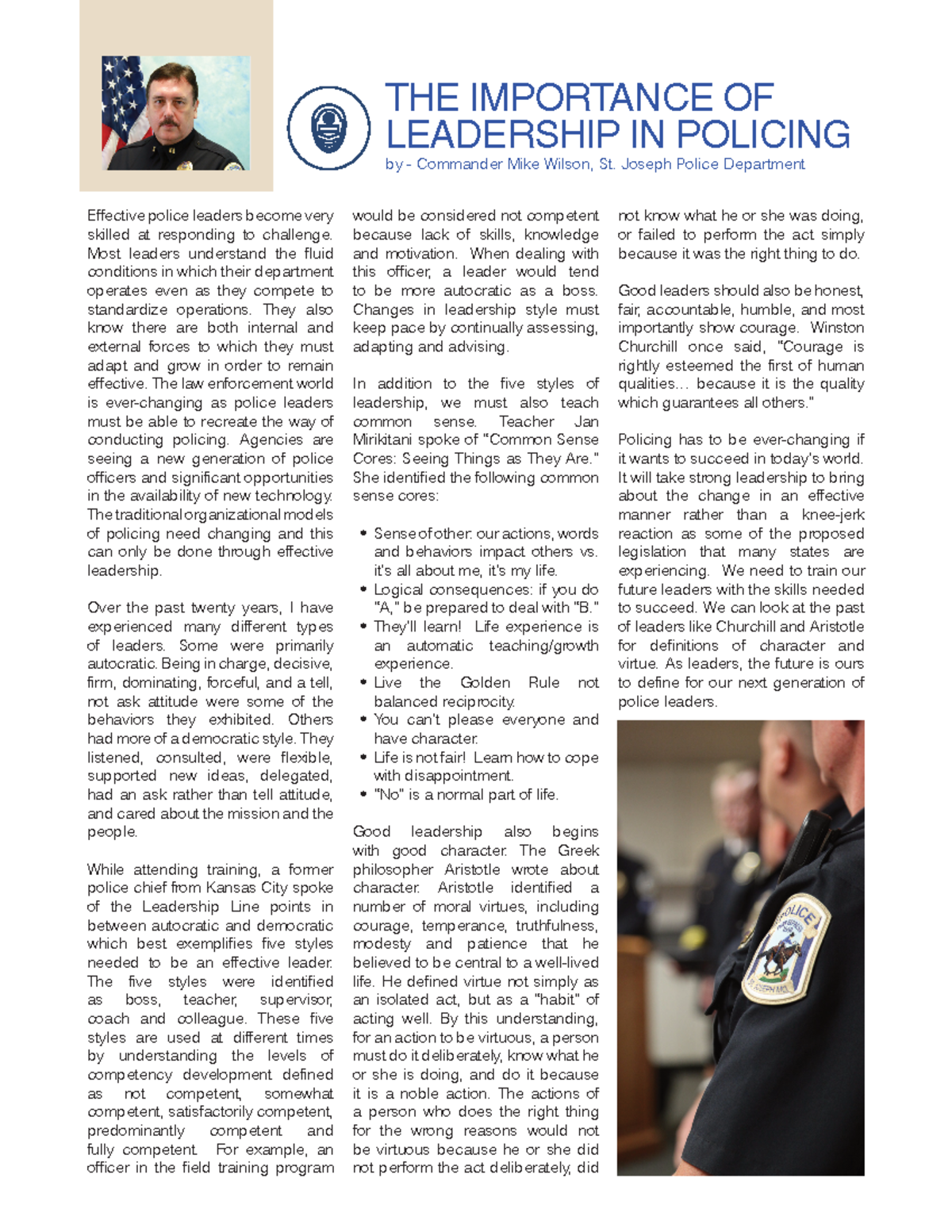 The Importance of Leadership in Policing - THE IMPORTANCE OF LEADERSHIP ...