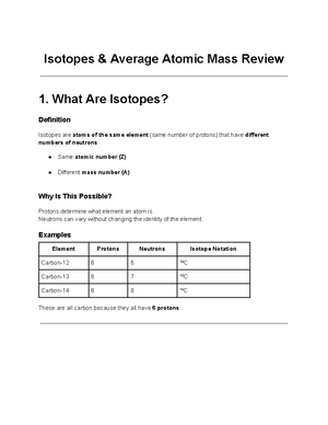 Isotopes Worksheet Gcse