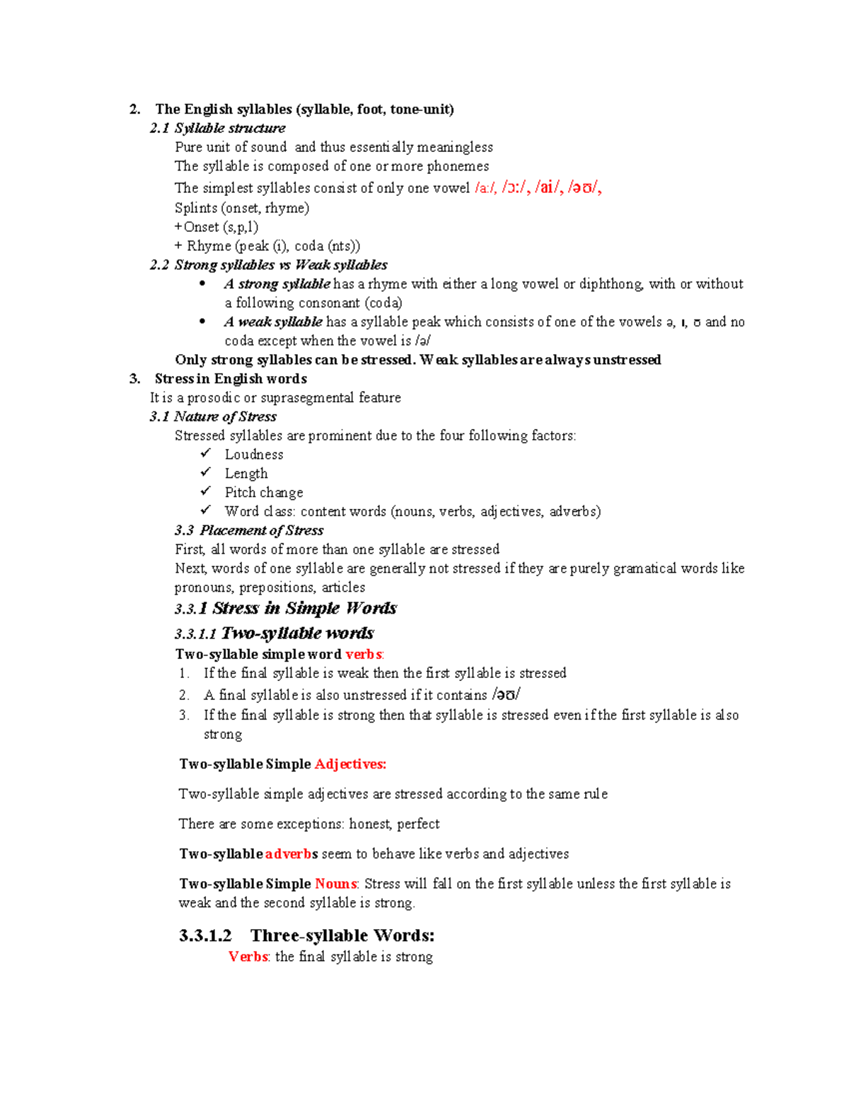 Phonetics (KIỂM TRA) - hay - The English syllables (syllable, foot ...