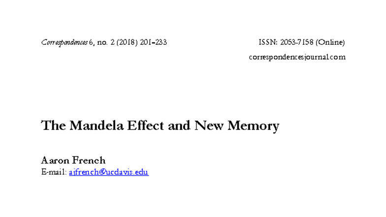 Exploring the Mandela Effect: Conspiracy, Memory, and Esotericism (COR ...