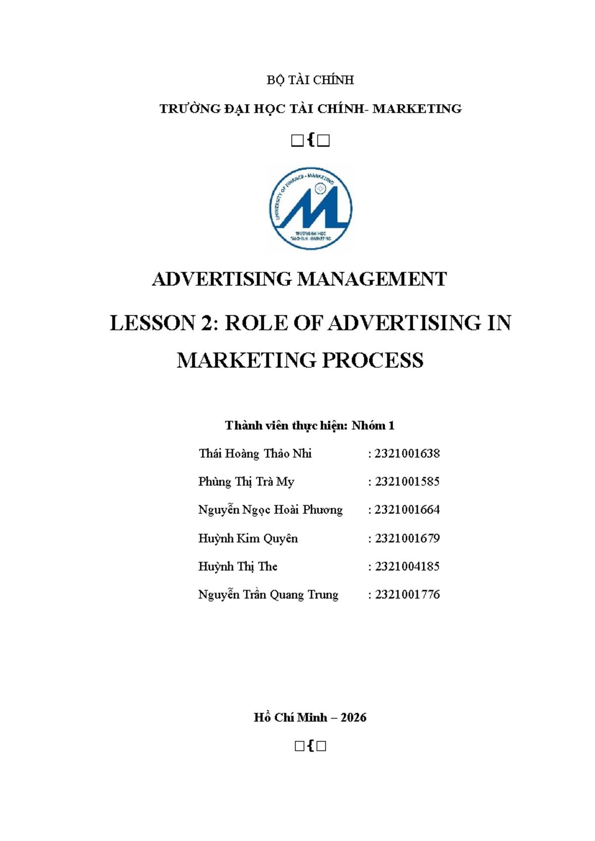 Marketing Advertising Management Lesson 2: Role of Advertising in ...
