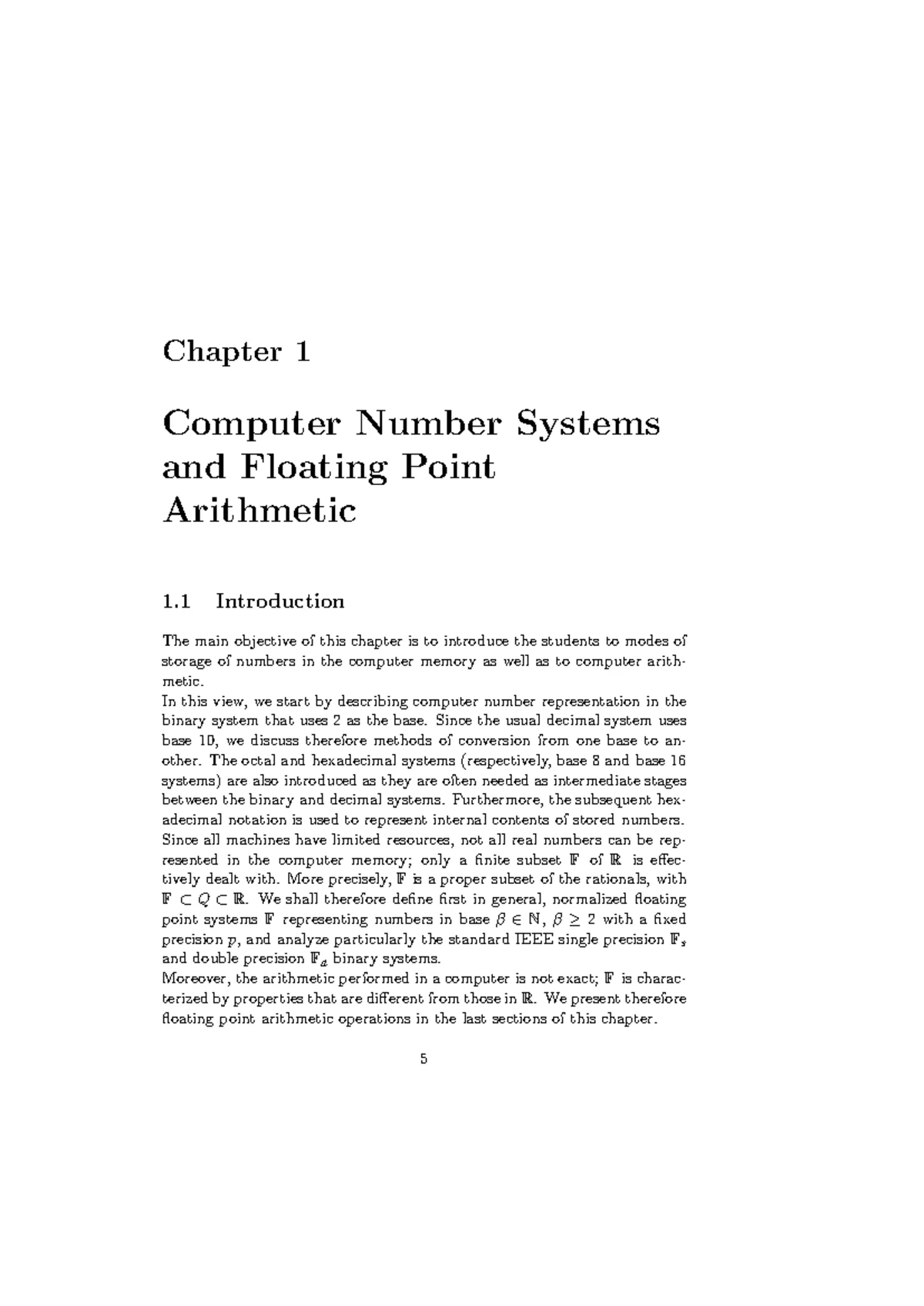 Math 251: Lecture Notes on Floating Point Arithmetic & Number Systems ...