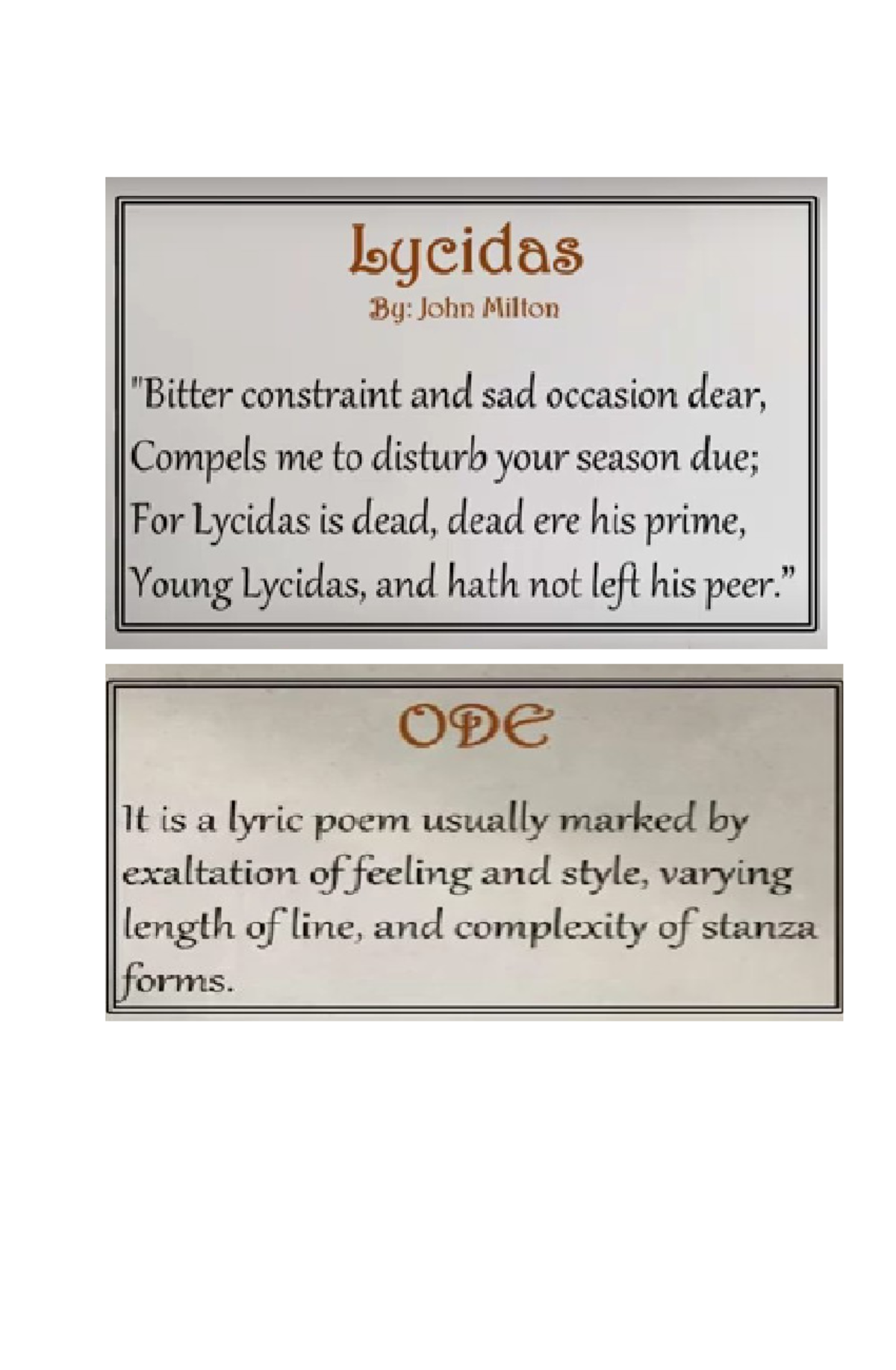 Lyrical Poetry - Lycidas : John Milton constraint and sad occasion dear ...