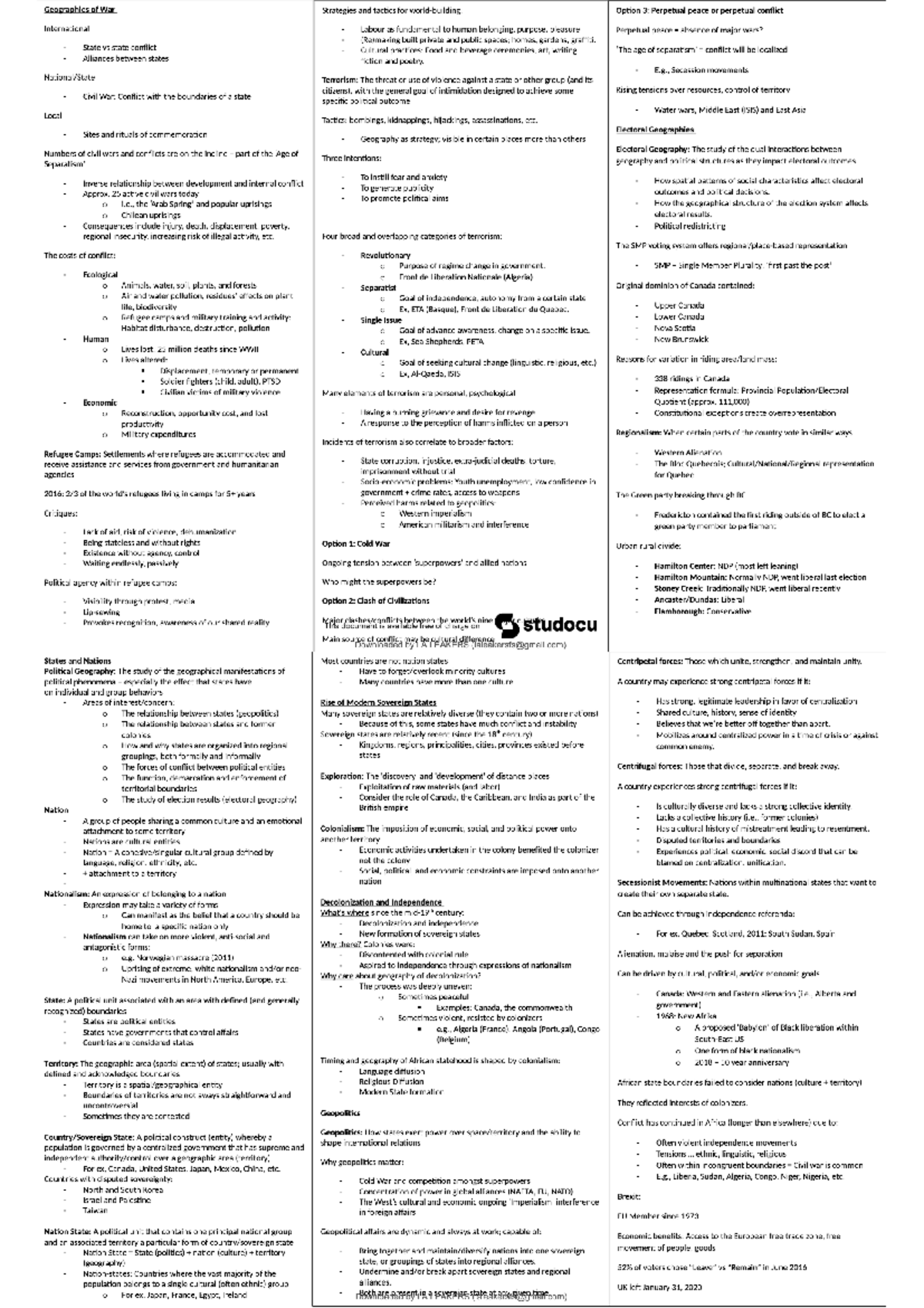 Final Exam Cheat Sheet for CRIB Course - Studocu