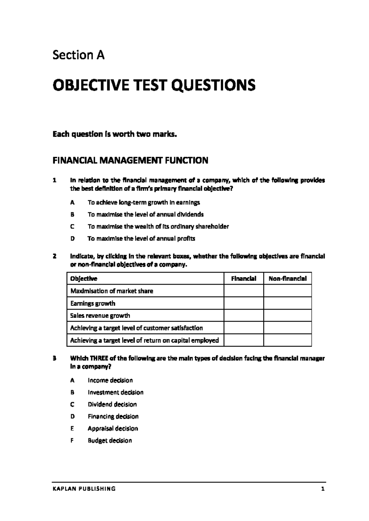 Test June 2019: Questions & Answers Review Guide - Studocu