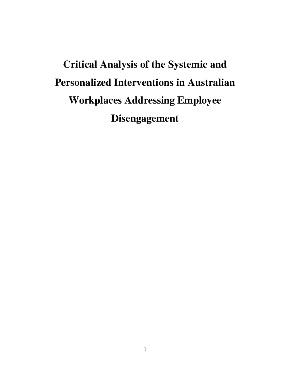 HRM Assignment - Critical Analysis of the Systemic and Personalized ...