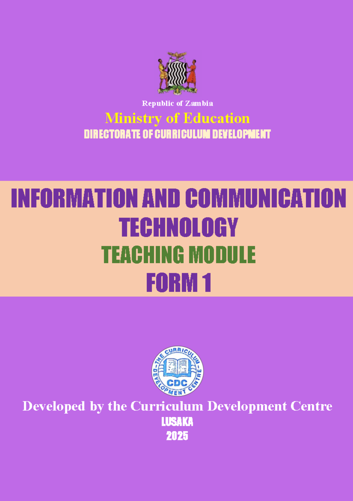 FORM 1 ICT Teaching Module 2024: Comprehensive Curriculum Guide - Studocu