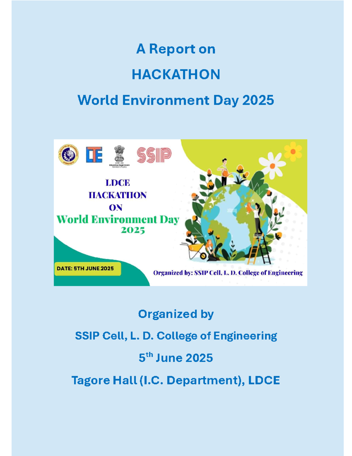 Hackathon Report: World Environment Day 2025 at LDCE - Studocu