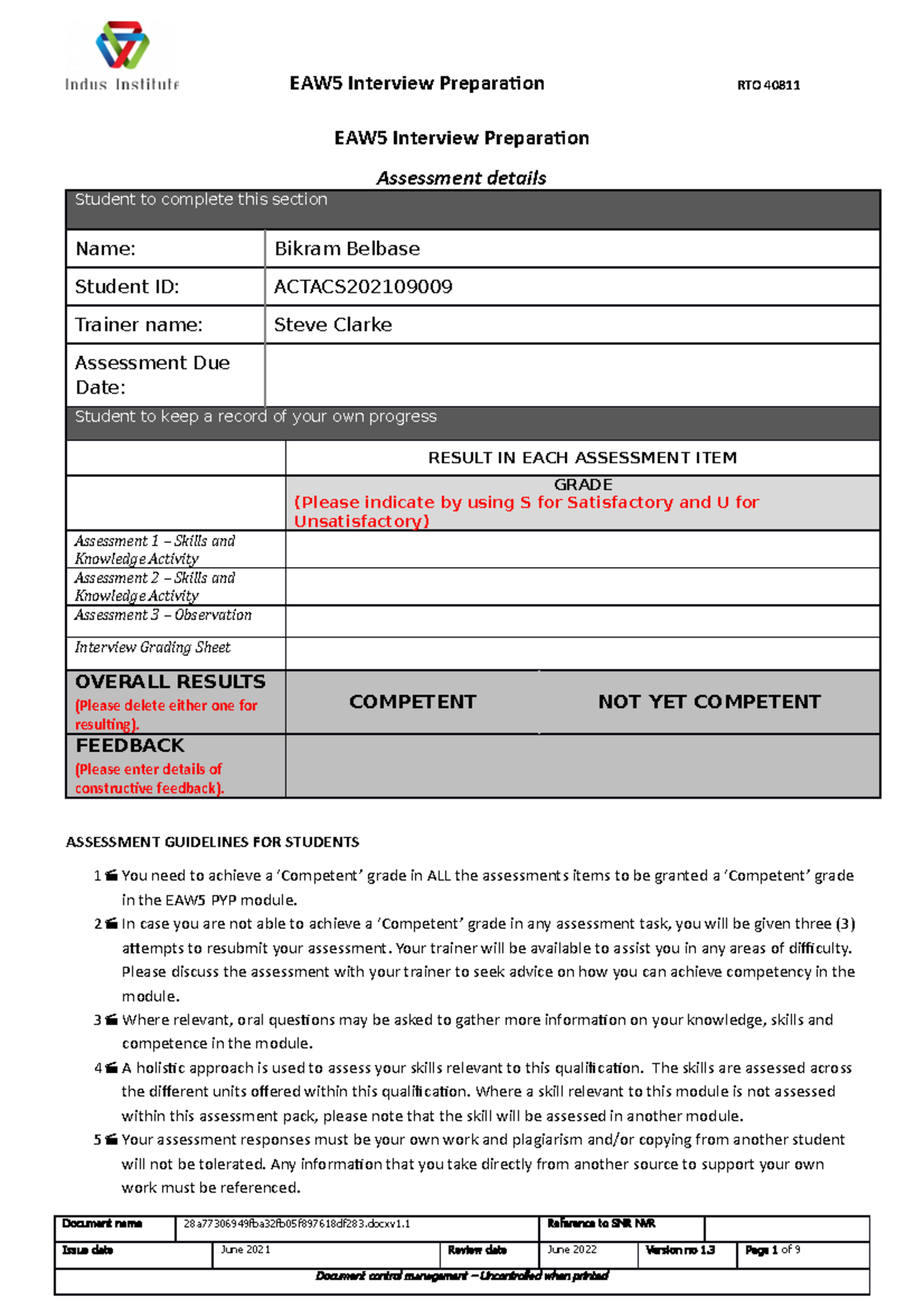 EAW5 Interview Preparation and Assessment Guidelines for Competency ...
