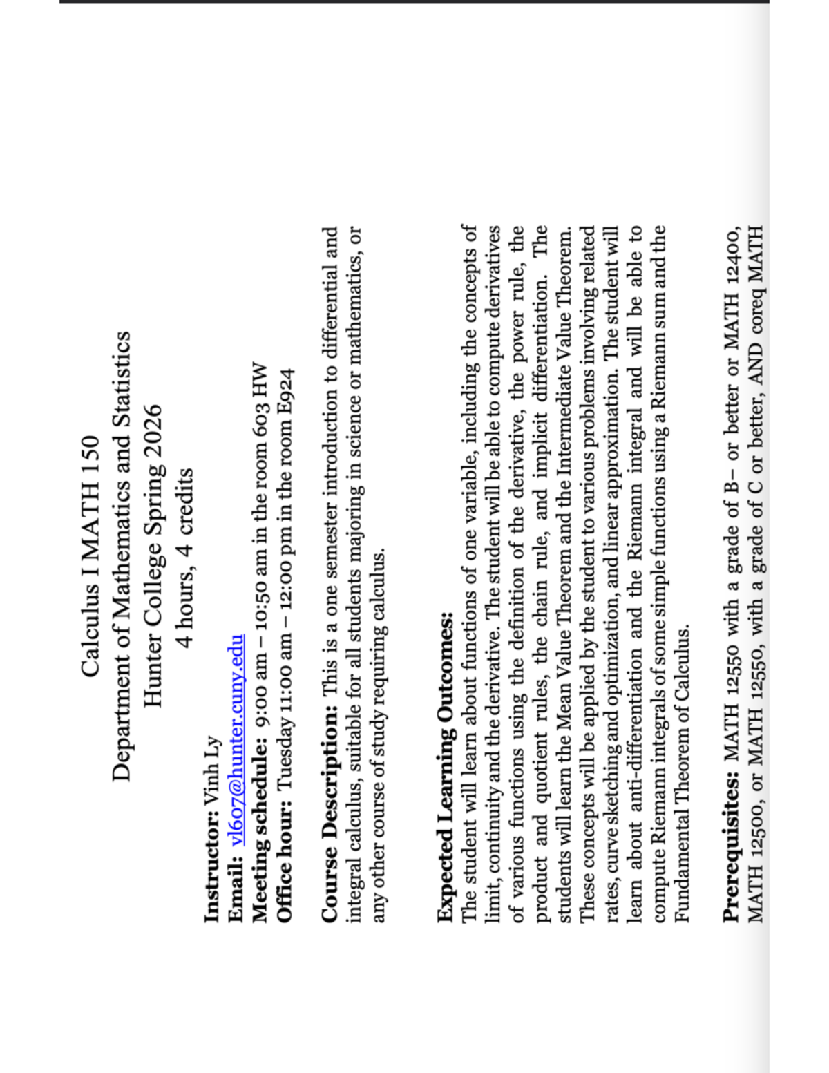 Calculus I MATH 150 Syllabus - Spring 2026 Overview - Studocu