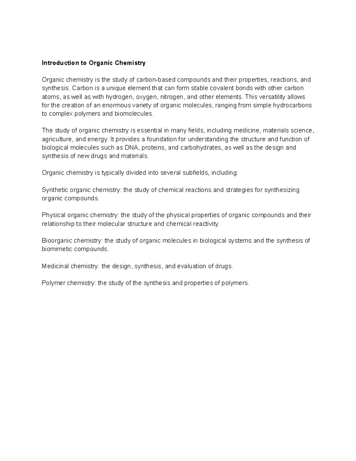 Organic Chemistry (CHEM101) - Comprehensive Study Notes - Studocu