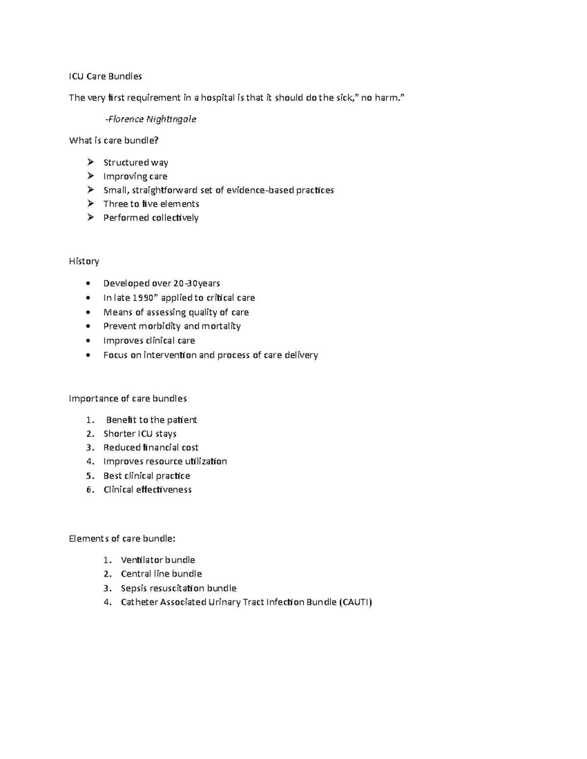 ICU Care Bundles Overview: Best Practices for Patient Management 010754 ...