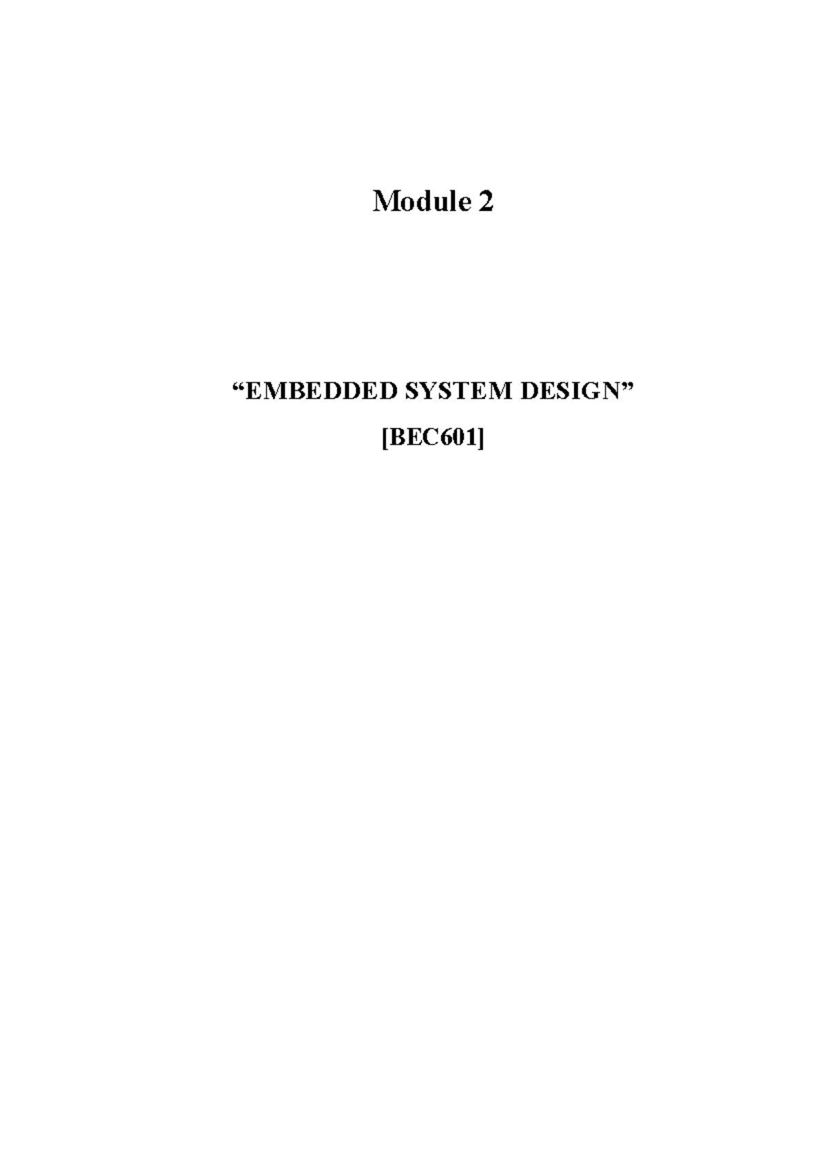 BEC601 MOD-2 Embedded System Design: Characteristics & Quality ...