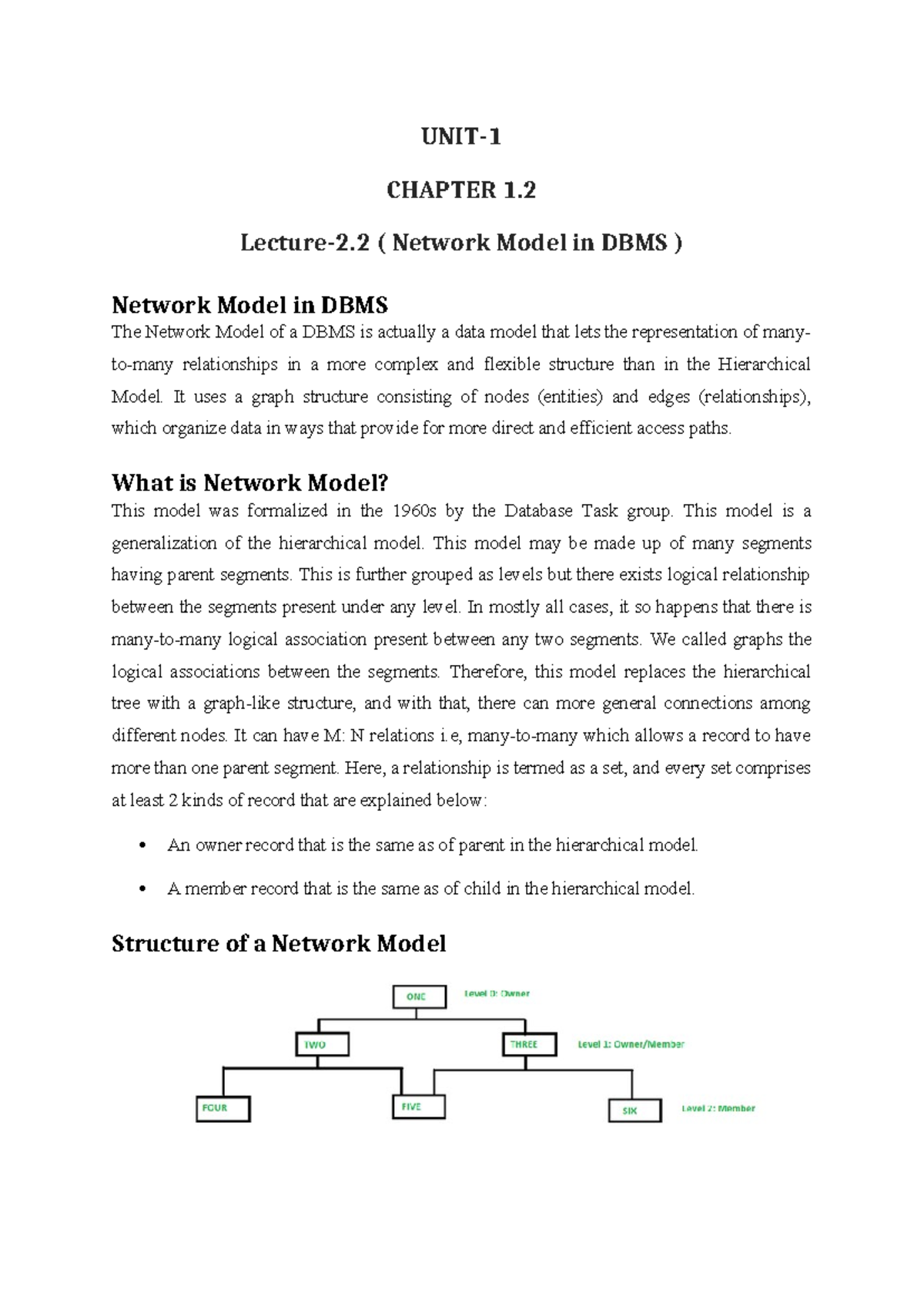 Notes Chapter 1.2 Lecture 1.2.2 (Network Model) - UNIT- CHAPTER 1 ...