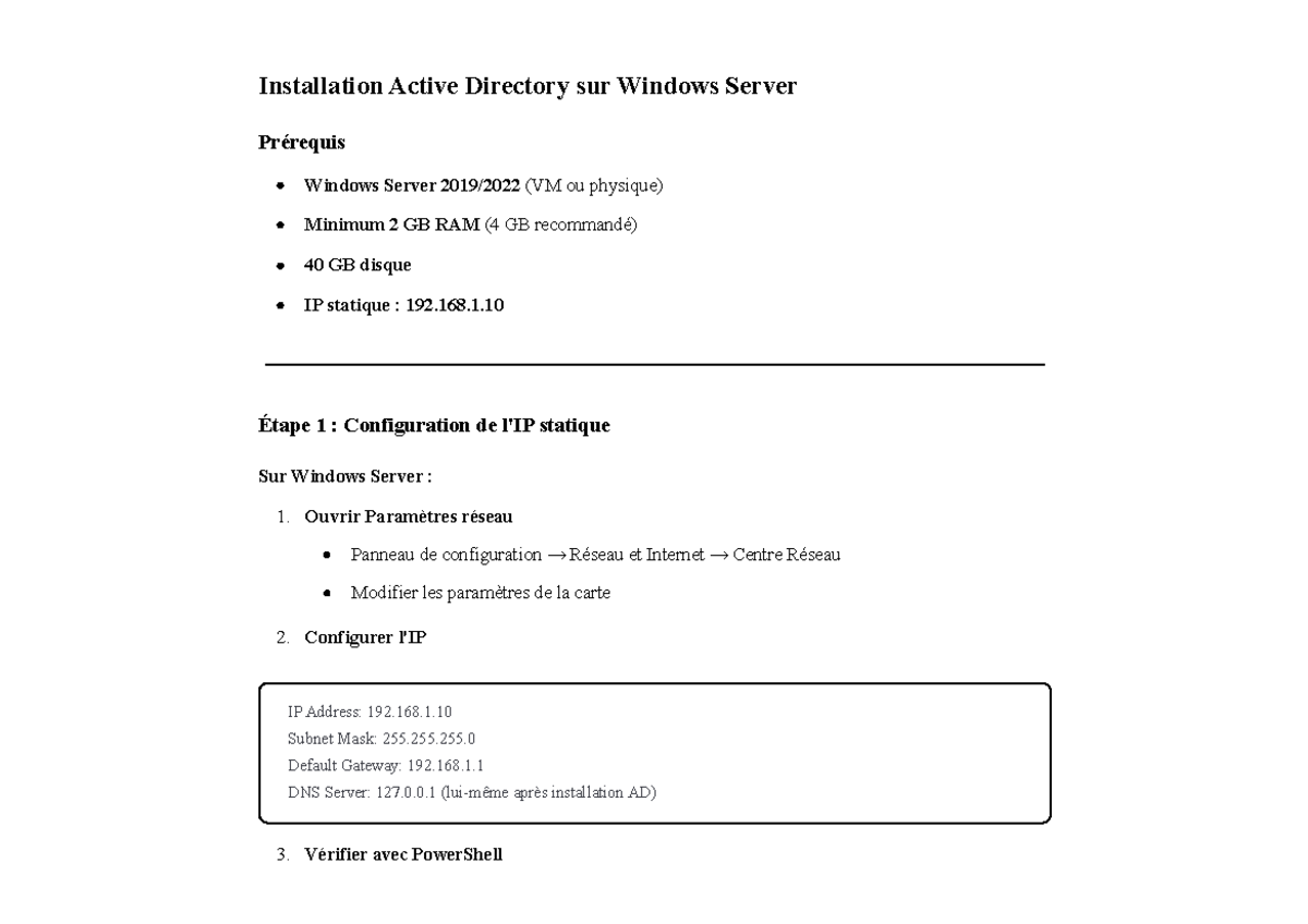 Installation d'Active Directory sur Windows Server - Guide Complet ...
