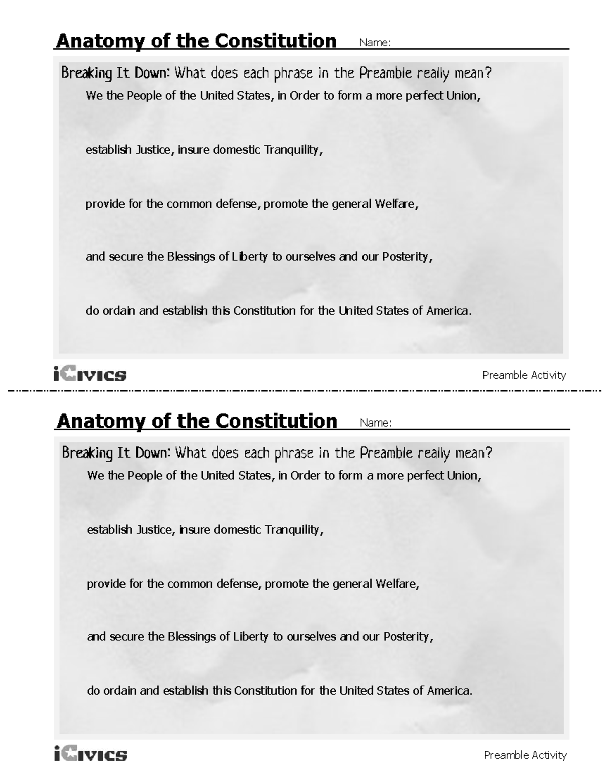 US Constitution Handout: Anatomy of the Constitution Overview - Studocu
