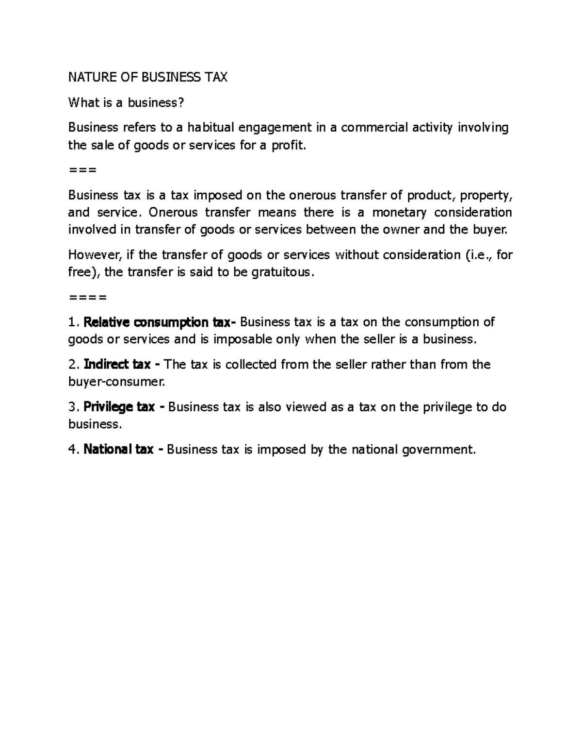 Business Tax Fundamentals - Lecture Notes 1 (NAT112) - Studocu