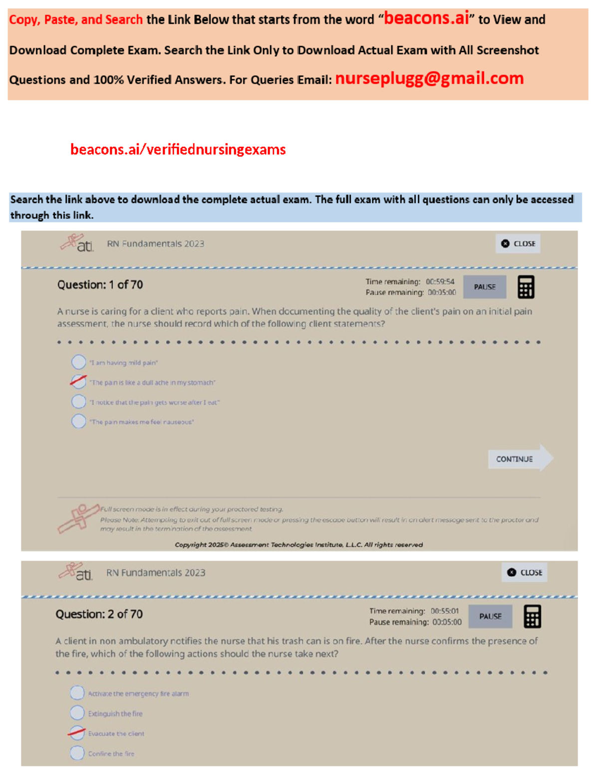 ATI RN Fundamentals Proctored Exam with NGN: 70 Questions & Answers ...