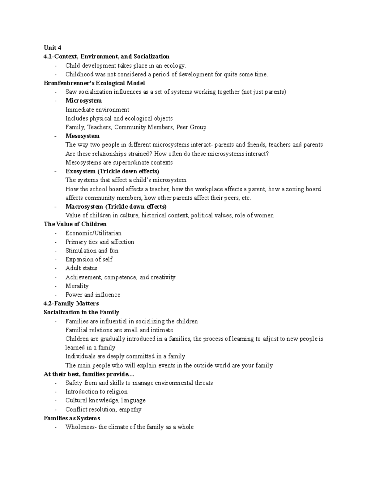 PY 352 Unit 4 - Key Concepts from Lecture Notes on Socialization - Studocu