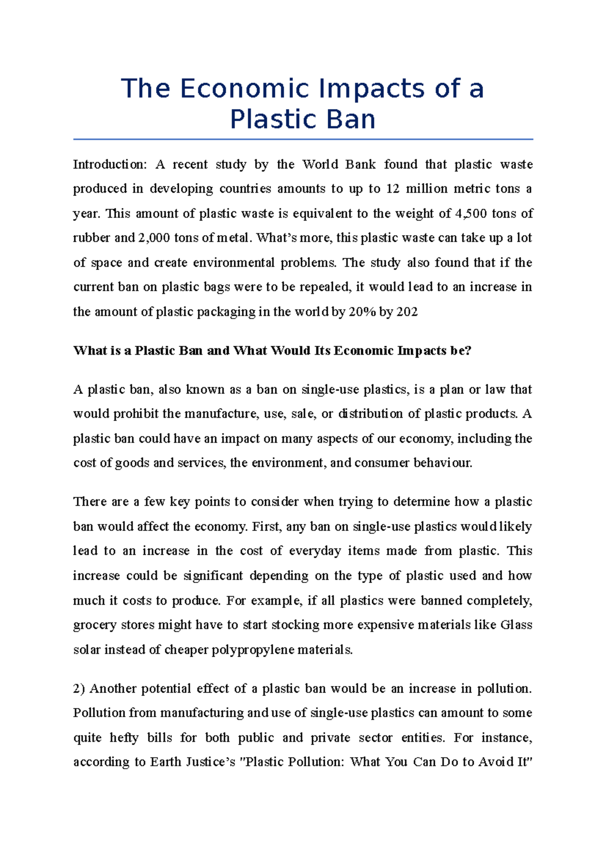 Harmful Effects Of Plastic Essay