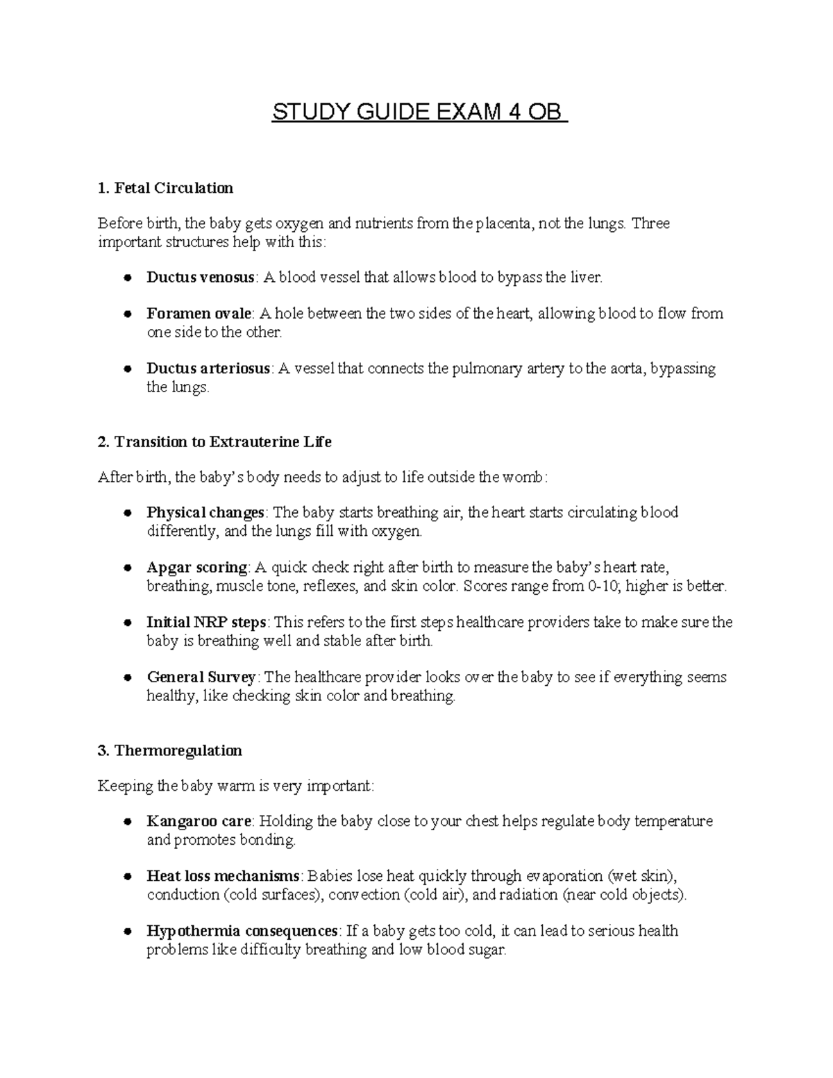 New Title: OB 101 Final Exam Study Guide: Neonatal Care & Assessment ...
