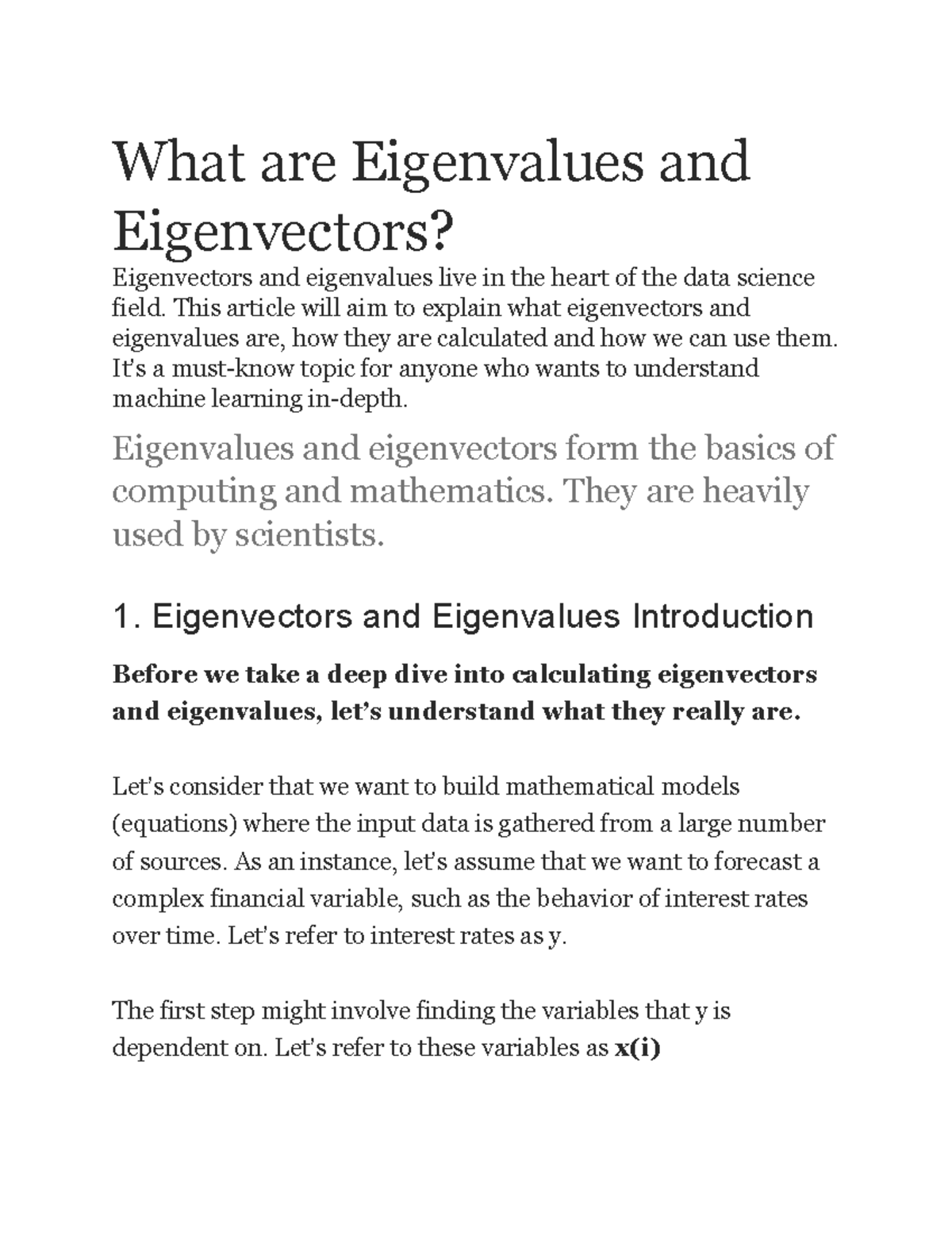 Eigenvalues and Eigenvectors Explained: Importance in Data Science - Studocu