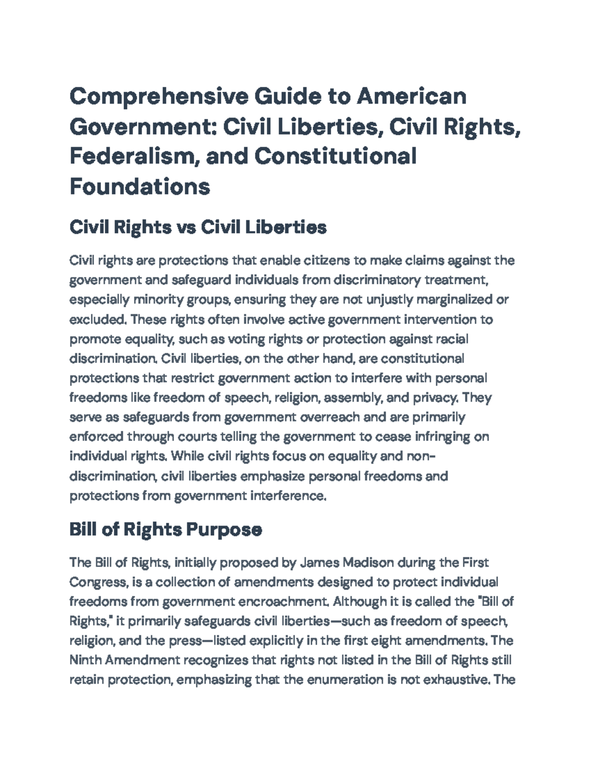 Comprehensive Guide to American Government: Civil Rights & Liberties ...