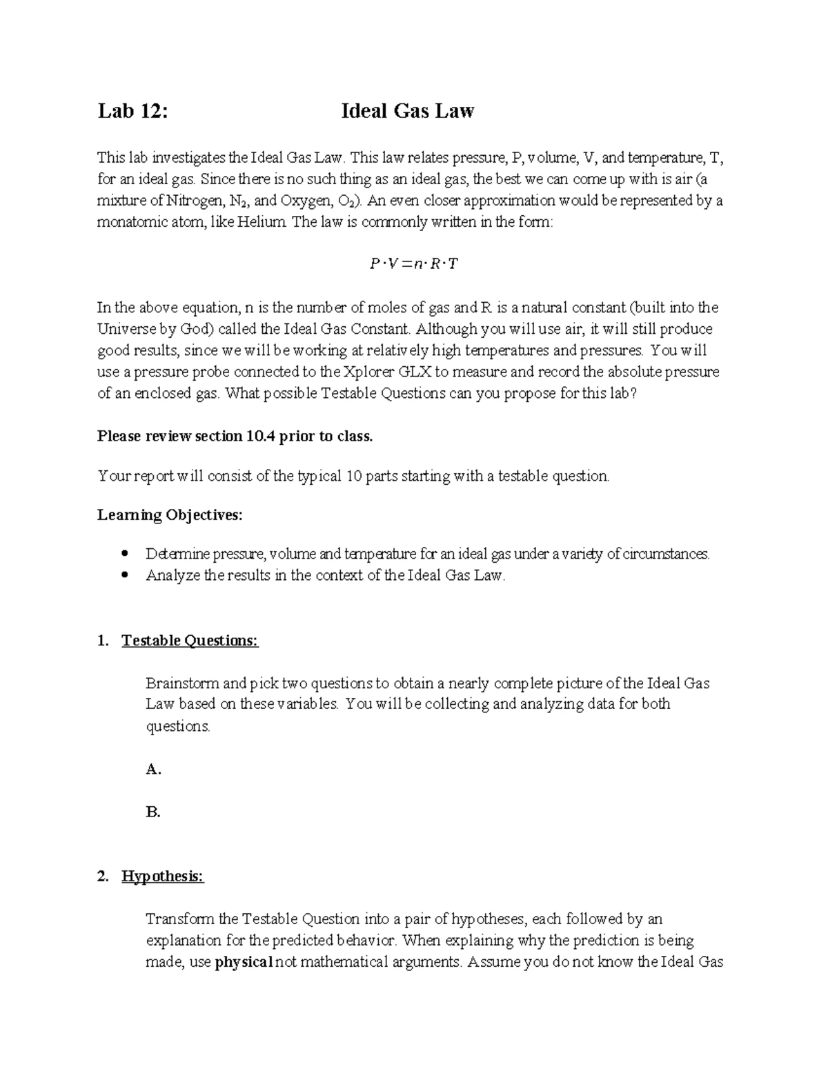 PHY112L - Lab 1: Investigating Electrostatic Forces and Charging ...