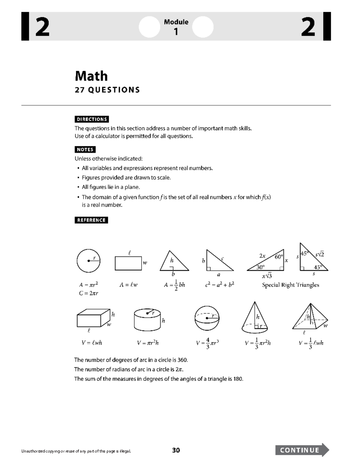 Digital SAT Math Test 4 - Comprehensive Practice Questions - Studocu