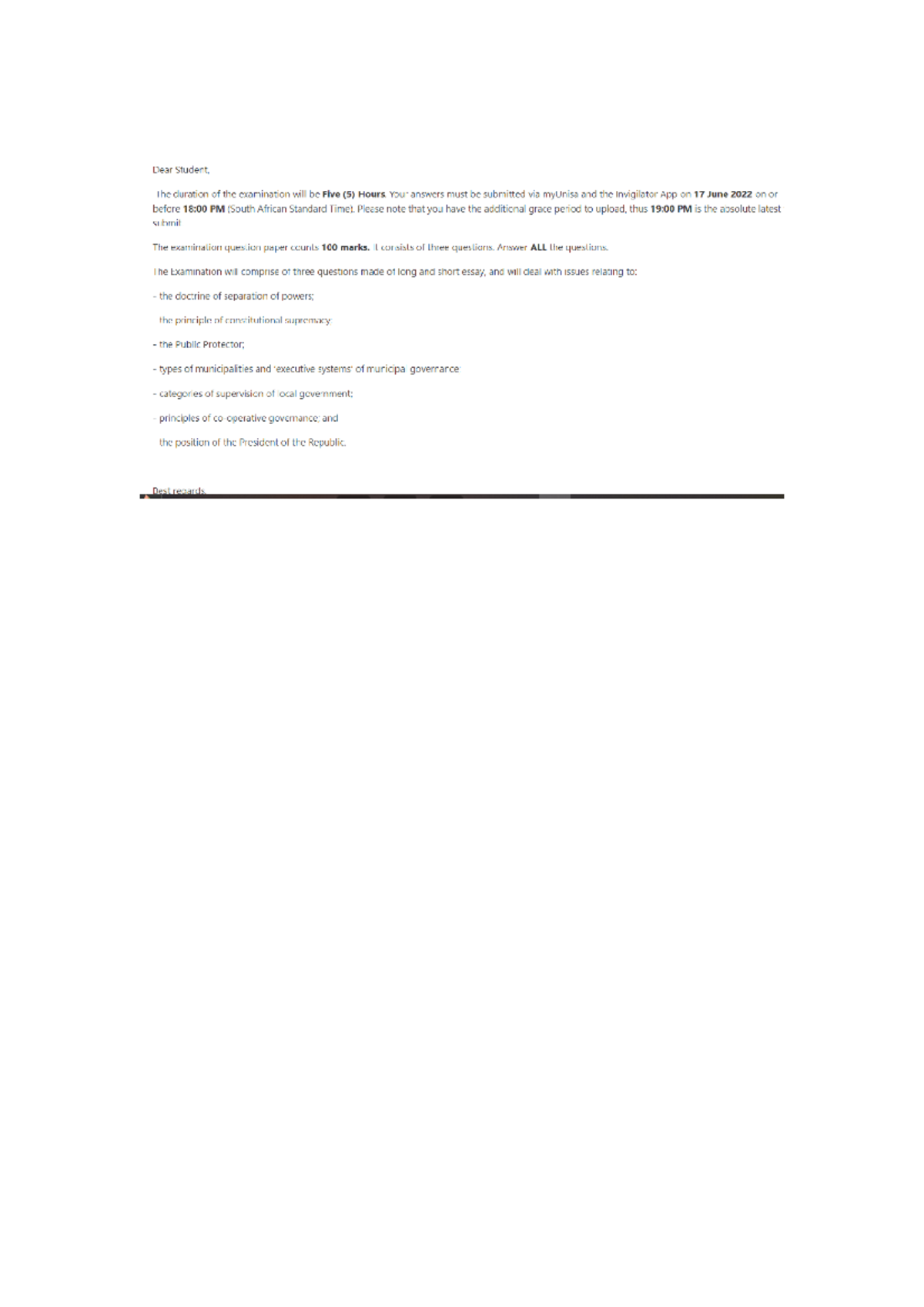 Exam scope - Detail - CSL2601 - Studocu