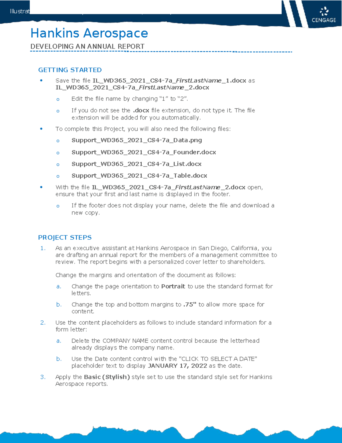 Illustrated Word Modules SAM Capstone Project 1a: Annual Report Draft ...