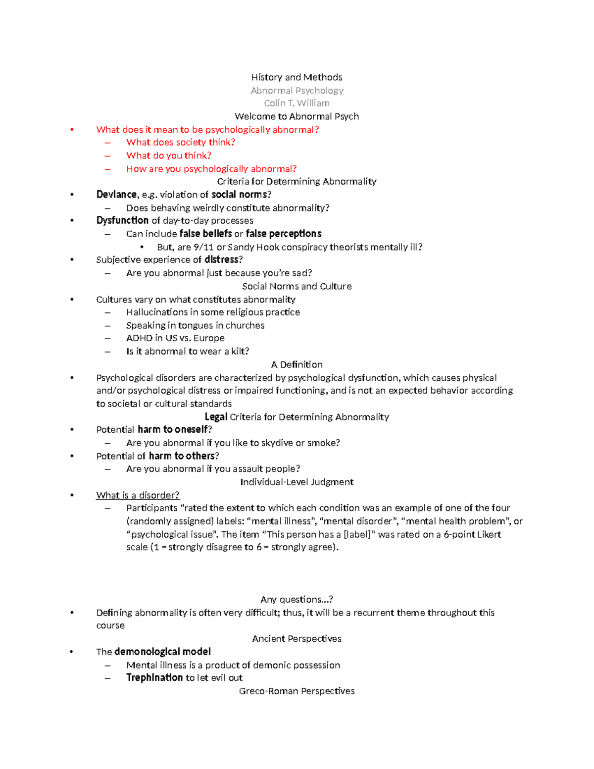Abnormal Psychology (PSY 101): Historical Perspectives & Key Concepts ...