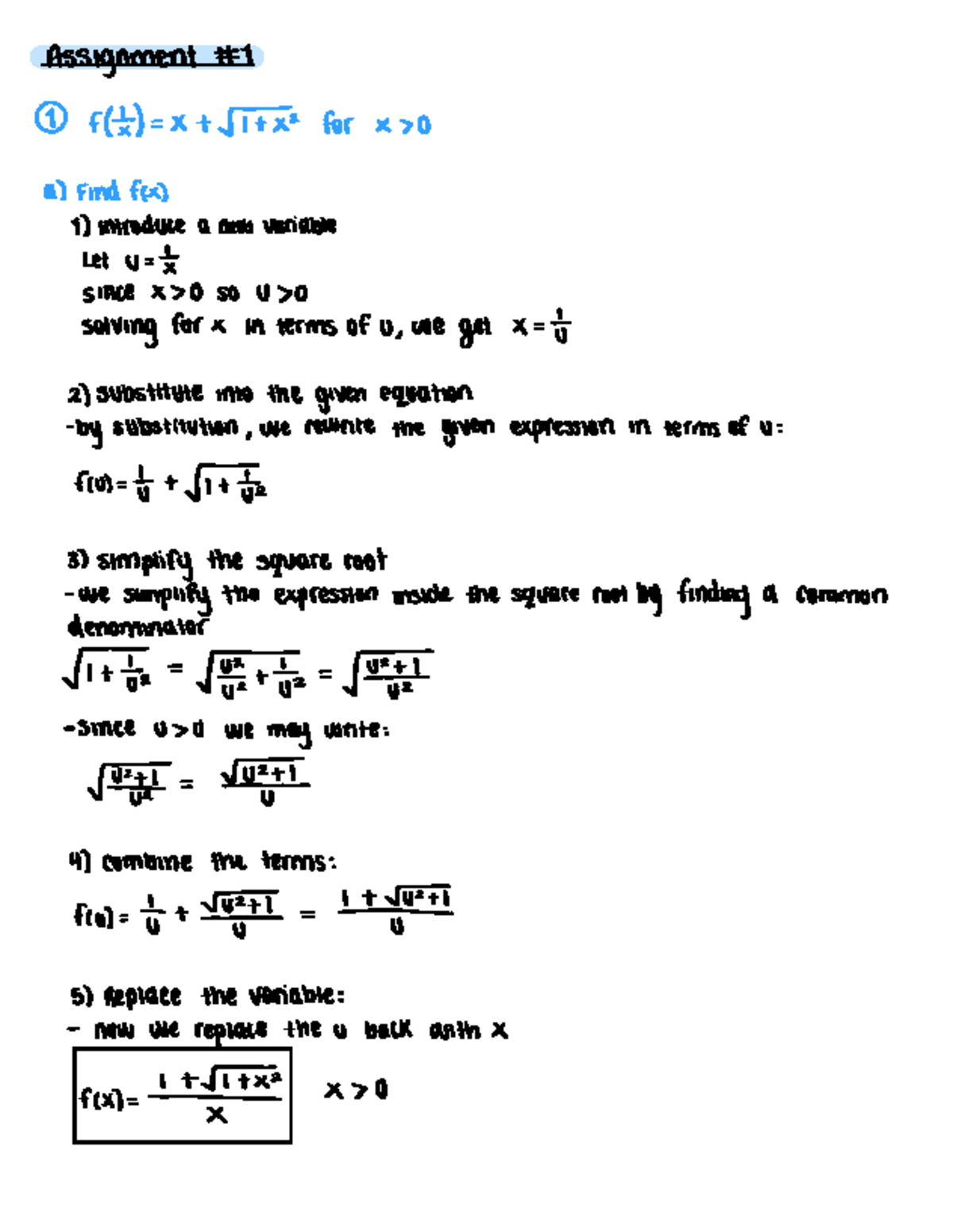 Assignment #1: Finding Domain, Range, and Limits of Functions - Studocu