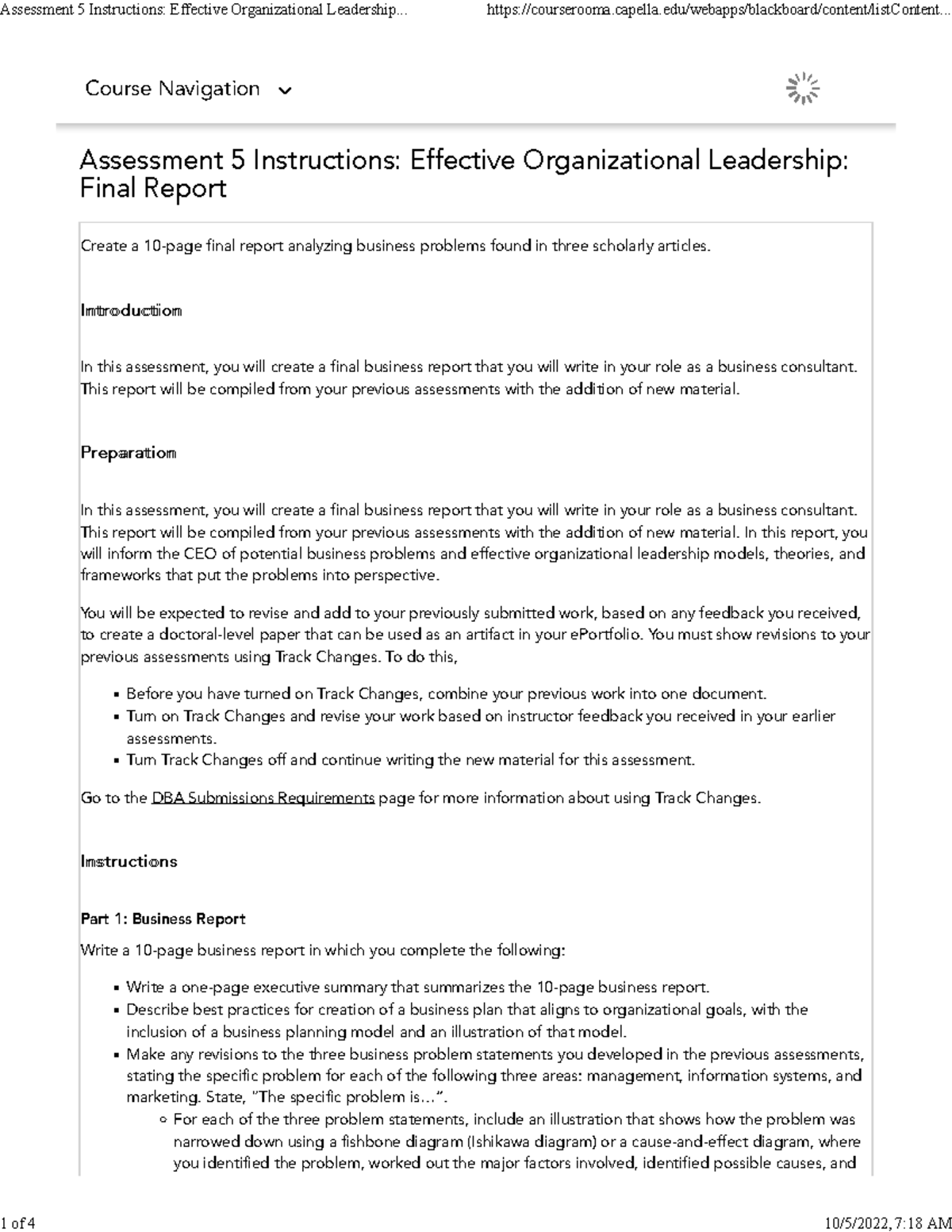 DBA-FPX8405 - Final Report on Effective Organizational Leadership ...